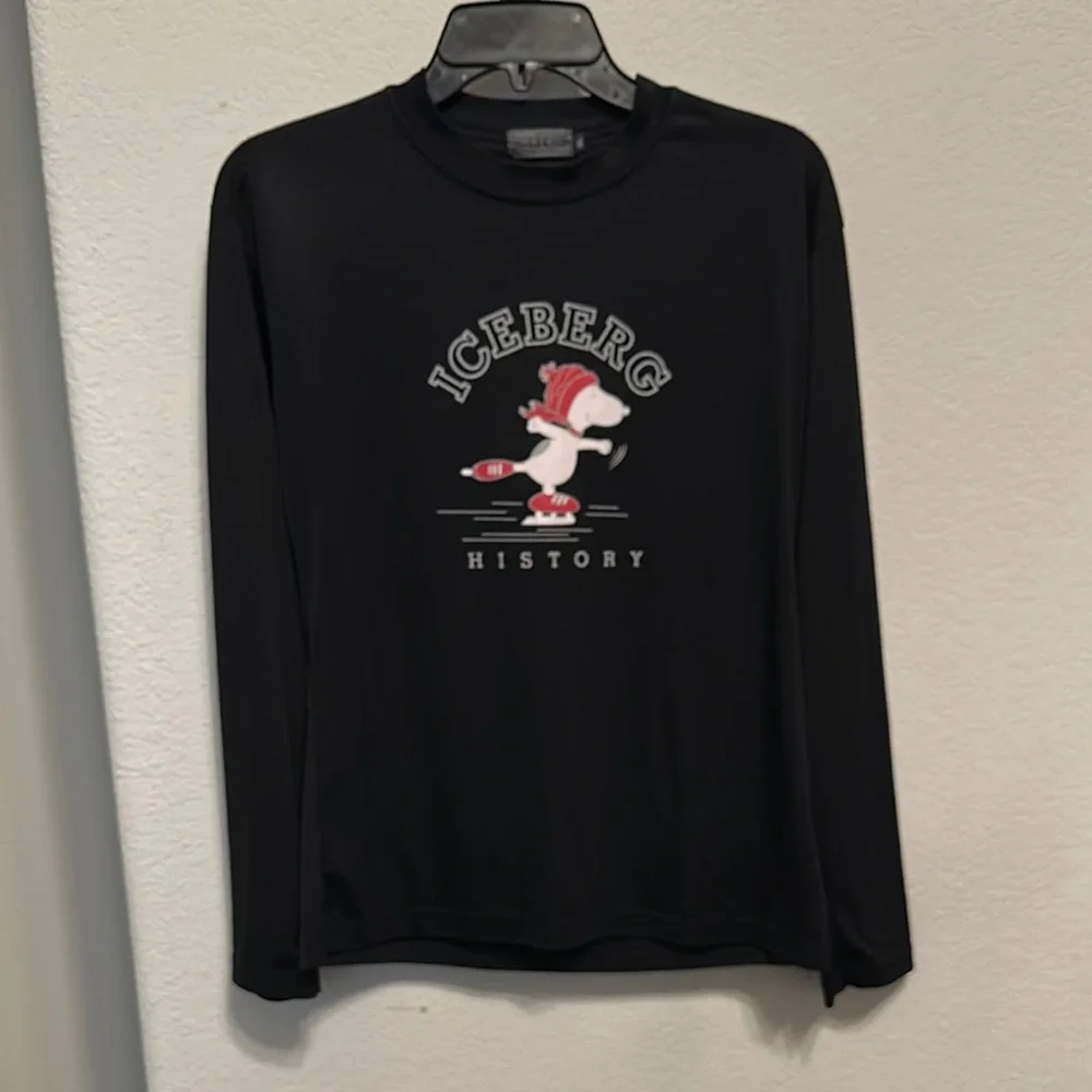 Vintage Iceberg Black Graphic Long Sleeve Jersey EUC - Picture 1 of 6